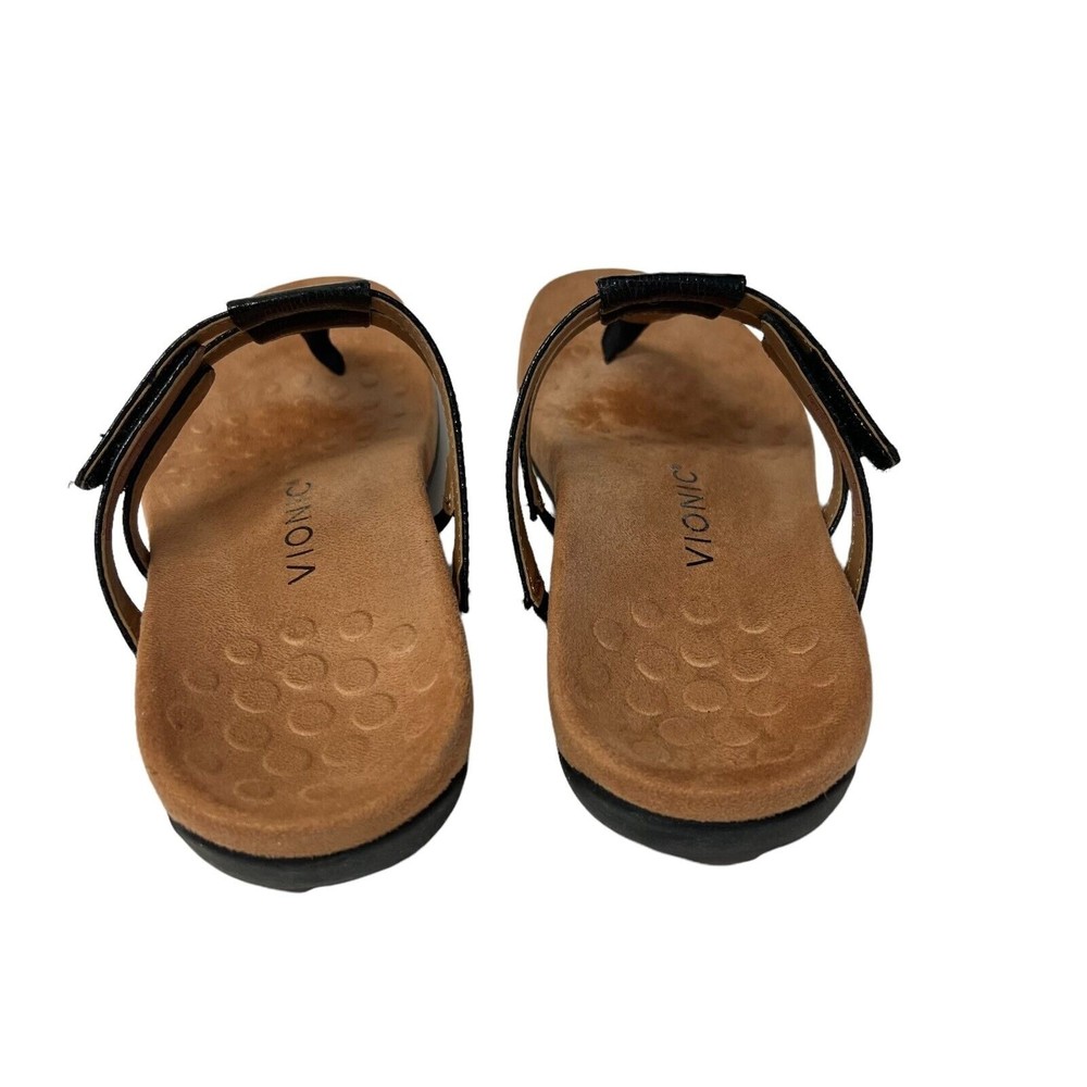 Vionic Women's Sandals Elvia Adjustable Thong Shoes Black 8 8.5 US - Picture 3 of 6